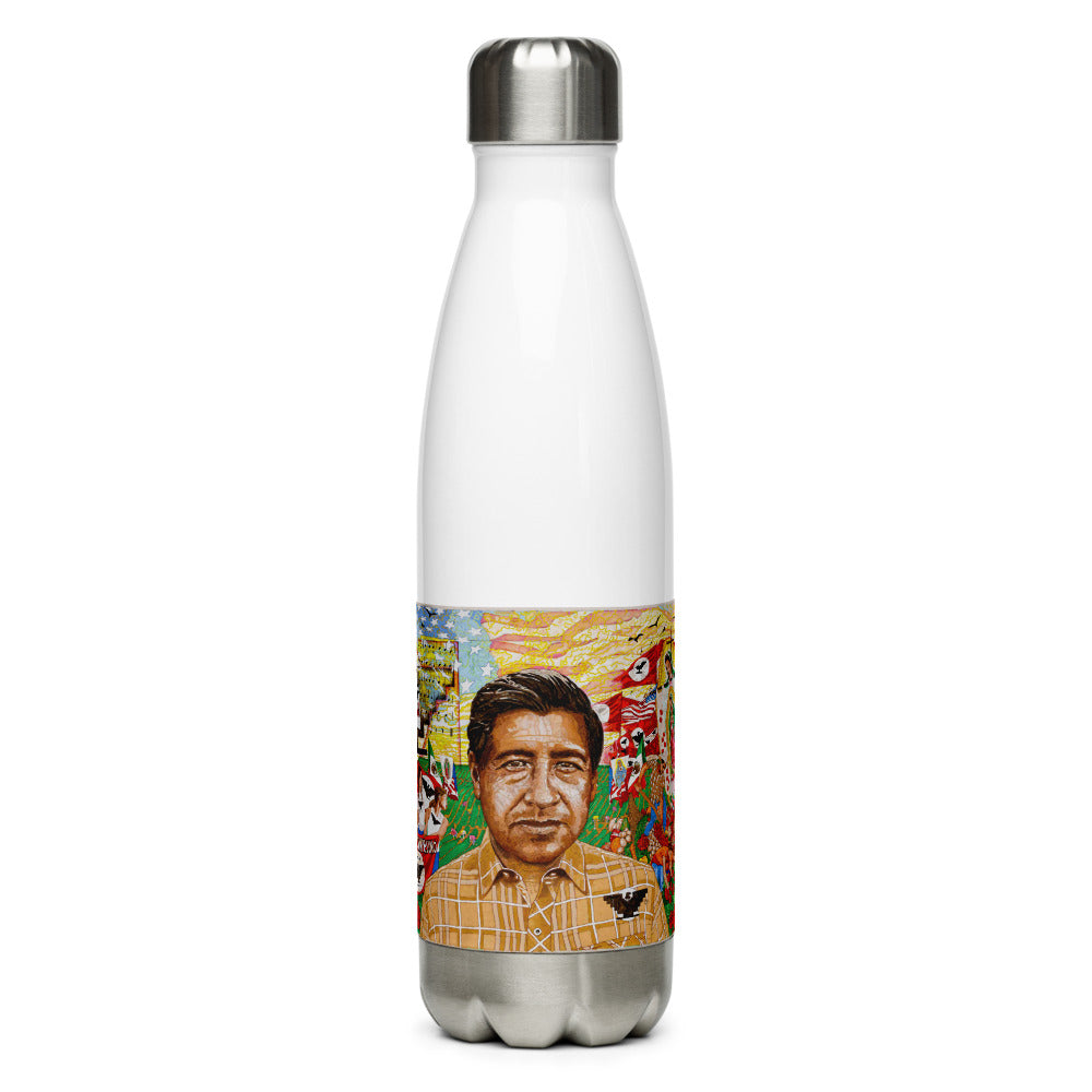 Song for Cesar Mural Steel Water Bottle
